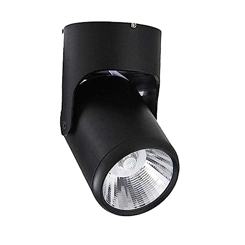 Gadpiparty Foco LED Ajustable para Techo y Pared Lámpara de Aluminio con Rotación Iluminación Interior para Salones Cocinas y Restaurantes Luz Cálida Color Negro