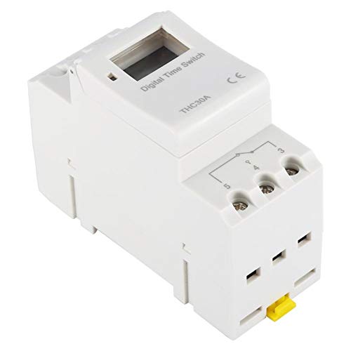 Ywbl-Wh Programmable Timer Switch Time Relay Digital Lcd Din 30A Rail Ac-Dc 12/24/110/220V(110V) #TOP4