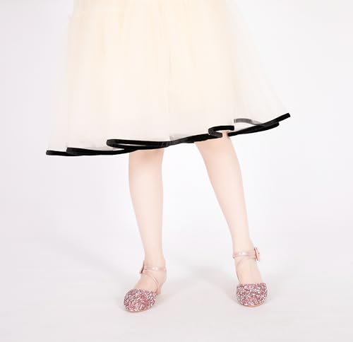 Little Kids Girls Dress Shoes Mary Jane Wedding Party Shoes Glitter Bridesmaids Princess Heels Sandals(Toddler/Little Kid)3