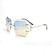 MINCL/Hot Oversized Rimless Sunglasses Women Clear Lens Eyewear