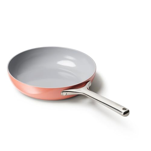 Caraway Nonstick Ceramic Frying Pan (2.7 qt, 10.5') - Non Toxic, PTFE & PFOA Free - Oven Safe & Compatible with All Stovetops (Gas, Electric & Induction) - Perracotta