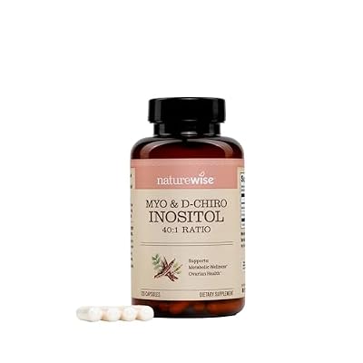 NatureWise Myo-Inositol & D-Chiro Inositol Supplement for Women - Fertility Supplements for Women - Ideal 40:1 Ratio - Myo Inositol 2000mg - Non-GMO, Vegan, USA Manufactured - [30-Day Supply]
