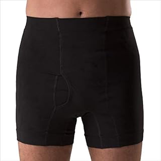 Corsinel Regular Male Boxer Low by Tytex Medium Support Ostomy and Hernia (Black, X-Large)