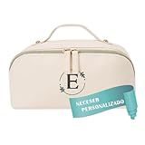 AMAEKO Neceser Personalizado, Bolso de Viaje con Inicial, Bolsa Aseo con Inicial, Estuche de Aseo para Mujer, Bolsa de Regalo, Bolsa de Viaje Personalizada, Organizador Hecho a Mano