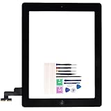 JayTong Écran Tactile Remplacement pour i Pad 2 2011 9.7 inch A1395 A1396 A1397 Numériseur Verre Devant Écran Tactile + Outils [sans LCD] (Noir)