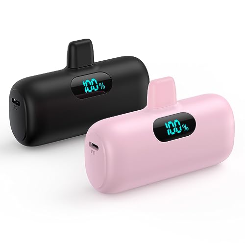 Pack de 2 Cargadores Portátiles Pequeños para iPhone 5000mAh