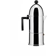 Alessi A9095/6 B La Cupola - Design Espresso Coffee Maker, Aluminum and Thermoplastic Resin, 6 Cups, Black Handle