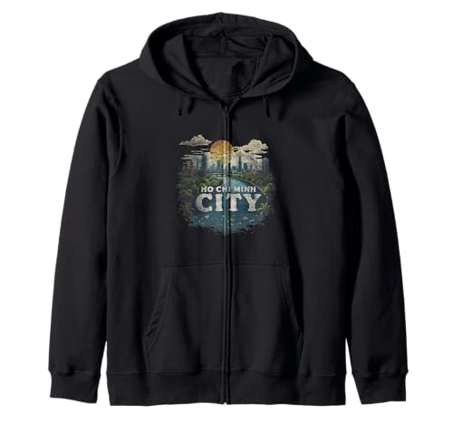 Retro Ho Chi Minh Ciudad Paisaje Vintage Recuerdo Sudadera con Capucha
