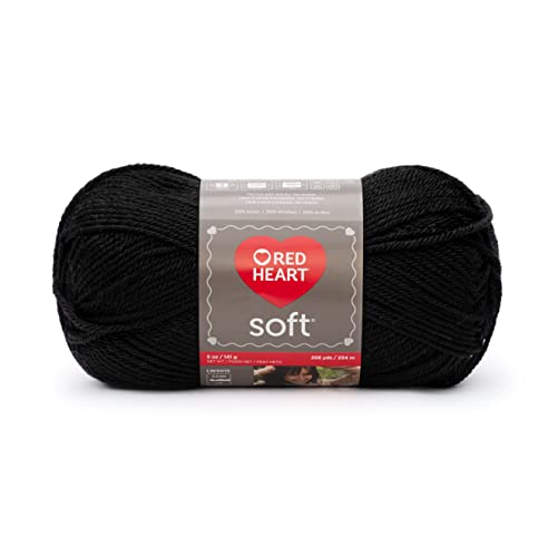 Image of Red Heart Soft Black Yarn - 3 Pack of 141g /5oz - Acrylic - 4 Medium (Worsted) - 256 Yards - Knitting /Crochet