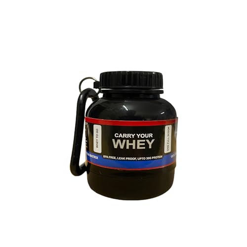 Image of (NEW 2025) Wheey Bottle Combo Small Whey Portable Protein Supplement Powder Carrying Funnel and Container with Key-Chain Bottle Protein /Powder Carrying Funnel 30 ml Flask (Pack Of 3)
