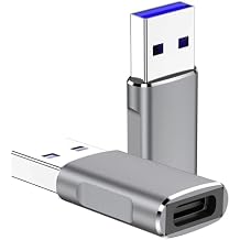 QCEs 10Gbps USB C Female to USB Male Adapter 2 Pack, USB 3.1 Gen2 to USB C Adapter Double-Sided Data Transfer and 60W Fast Charging Connector Compatible with iPhone 15/iPad/Air Pods,Quest Link