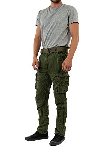 Schott NYC Homme Trranger70 Pants, Vert (Olive), 31W EU