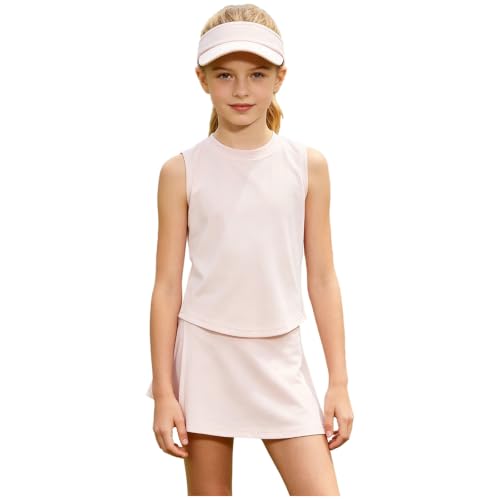 Jupe tennis fille contre la chaleur avec cet ensemble de running rose clair