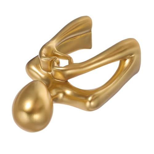 BIUDECO Estatua de Resina Dorada con Diseño Geométrico Moderno Escultura de Mano Forma de Corazón para Decoración de Escritorio y Estanterías Adorno Romántico para Regalos y Ambientes