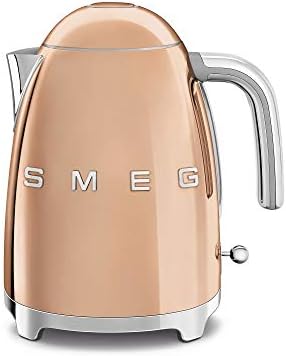Smeg KLF03SSUK 50s Style Jug Kettle, Soft Opening, 360 Swivel Base, Anti-Slip Feet, 300W, 1.7L, Stainless Steel