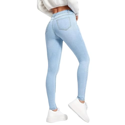 Plus Size Womens Classic High Waisted Skinny Stretch Butt Lifting Jeans Slim Fit Denim Pants