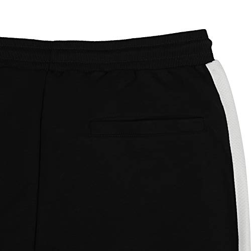 Susclude Calça de ginástica masculina skinny com cordão e bolsos, Preto, Large