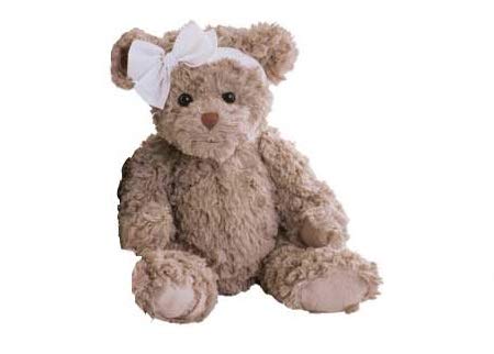 LE PETITE ROMY teddy bear with bow on the head, 26 cm