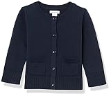 Amazon Essentials Mädchen Schmal Geschnittener Cardigan-Pullover mit Rundhalsausschnitt, Marineblau, 11-12 Jahre