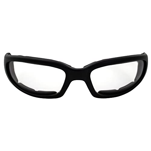 Chicago Foam Padded Sunglasses Black Frame Motorcycle Goggles Various Lens Options Chicago Lens Color: Clear Lenses #TOP1