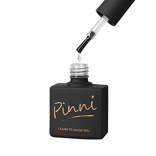 PINNI No Wipe Top Coat Semipermanente Reforzado Gel UV LED 12ML, Acabado Alto Brillo de 30 Días para Soak-off Manicura Pedicura Nail Art Salón Cover