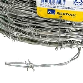 Arame Farpado Gerdau, Rolo 10 Metros, Galvanizado, Camada Pesada, 1,60mm, 250 kgf