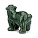 gemshan Green Natural Jade Bear Figurine - Hand Carved Feng Shui Animal Sculpture for Home Office Decor, Wealth Luck & Good Fortune Gift
