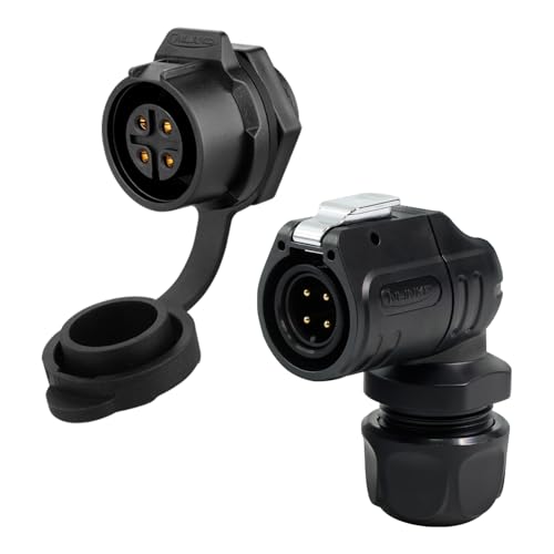 Connecteur aéronautique IP68 CNLINKO LP16 coudé à 4 broches pour câblage étanche