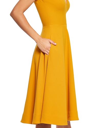 Image of Dress the Population Women's Catalina Solid Sleeveless Fit & Flare Midi Dress