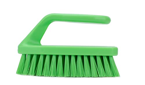 Image of SPARTA Scrub Brush with Iron Shaped Handle and Stiff Bristles, Heavy Duty Scrubber Brush for Kitchen, Bathroom, Shower, Tile, Sink, Carpet and Bakepans, Polypropylene, 6 Inches, Lime
