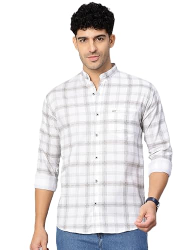 Image of Majestic Man Men's Pure Cotton Mandarin Collar Slim Fit Casual Shirt