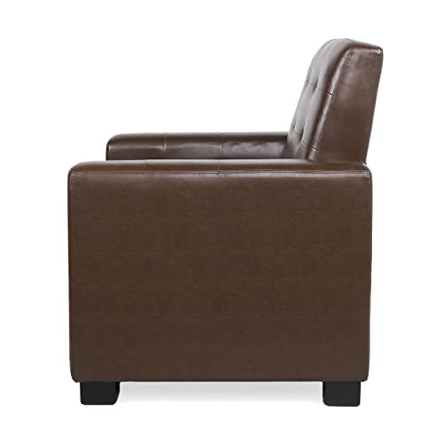 Sillón pushback reclinable peluche marrón oscuro miniatura 5