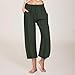 AKTCVVJ Womens Capri Pants Casual Straight Leg Capris Loose Fit Elastic Waist Capri Pants Summer Vacation Pant with Pockets Army Green