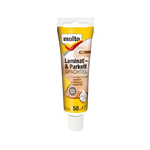 Molto Laminat- und Parkettspachtel, Zum Ausbessern von Löchern und Kratzern in Laminat-und Parkettböden, Dunkelbraun, 50 ml