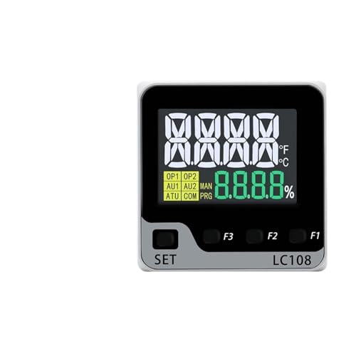 LDHJBNAC Temperature Controller 0-10V Input 48 * 48 Panel Size LCD Intelligent PID Temperature Controller Relay/SSR/4-20mA/0-10V Output(Relay Output 2alarms)