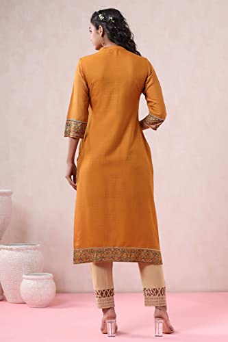 Image of Juniper Women's Rayon Printed Straight Kurta