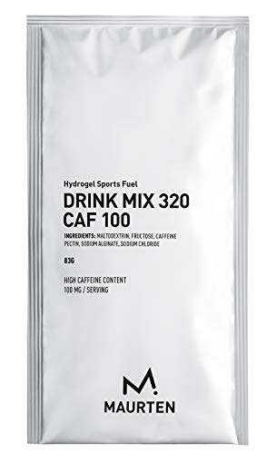 MAURTEN Drink Mix 320 CAF 100 - Caja de 14 sobres - Bebida energética con 100 mg de cafeína, ideal para deportes de resistencia - Tecnología de hidrogel para una absorción rápida y eficaz