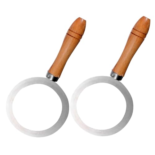 BESTYASH 2pcs Milk Cup Rim: Stainless Steel Cake Ring Cutter - Chef Cooking Torch Flame Metal Baking Ring - Milk Tea Brulee Maker With Anti-scald Handle