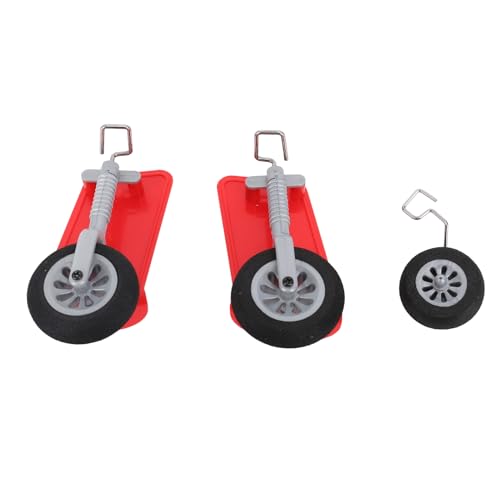 RC Airplane Front Landing Gear Sturdy Metal Plastic Replacement Wheels for WLTOYS XK A300 RC Aircraft Glider Spare Parts Red 1 Front Wheel 2 Landing Gear Wheels
