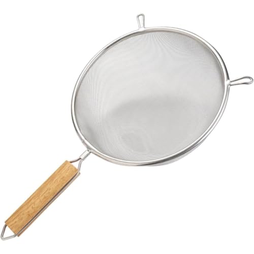 こし器 つぶしてこせる スープこし ステンレス 頑丈 お菓子作り なめらか 天ぷら名人 すくい油切り ザル ざる ストレーナー 水切り ハンドル付 油こし油きりざる 調理器具 (16cm)