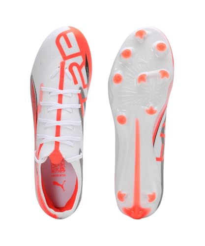 Image of Puma Unisex-Adult,Football Shoe,White-Black-Glowing Red -8UK (10816601)