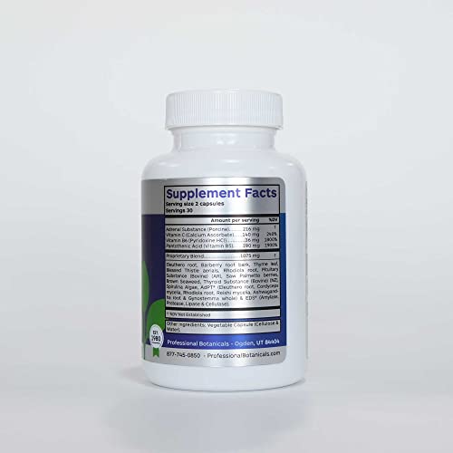 Professional Botanicals Adrenal Complex Supplement – Supports Healthy Adrenal Function, Stress Relief, and Energy Levels – 90 Vegetarian Capsules - Thumbnail 4