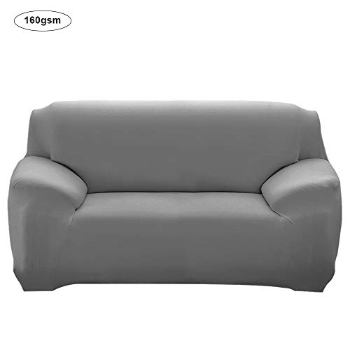 Funda Elástica para Sofá de 3 Plazas,Cubre Sofa Universal Tejido de Poliéster Cubierta Decorativas de Sofa Antideslizante,Extraíbles y Lavables,Moderna Funda Protector para Sofá Sillon(Gris,3 Plazas)