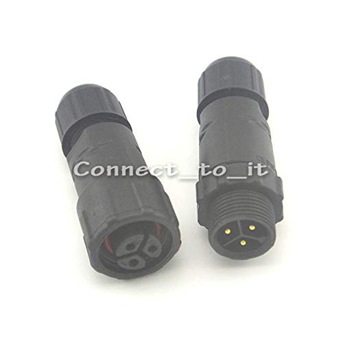 10pcs/lot 3pin Female & Male Plug Waterproof Connector 3x0.75SQMM Led Light Strip Cable + 3 pin Black Waterproof Connector