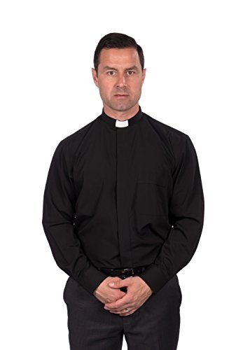 Preisvergleich Produktbild Reliant Herren Clergy Shirt - Tab-Kragen Langarm - Schwarz - 38