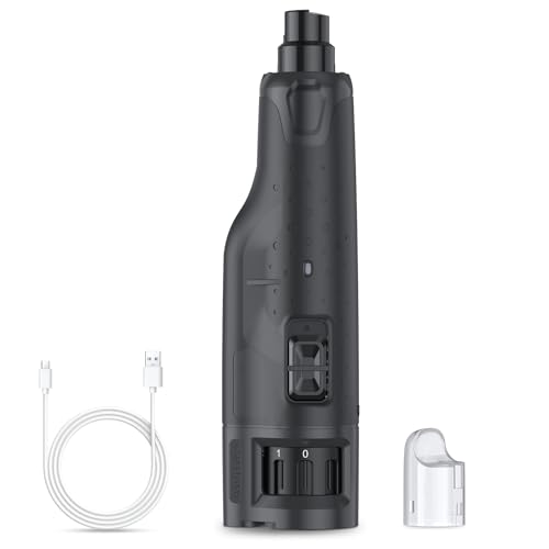Maxetodo Coupe-griffes électrique pour Chiens 6 vitesses USB rechargeable Affûteuse de griffes avec 2 lampes LED Super silencieux avec capuchon anti-poussière pour grands chiens moyens & petits chiens – vue 9