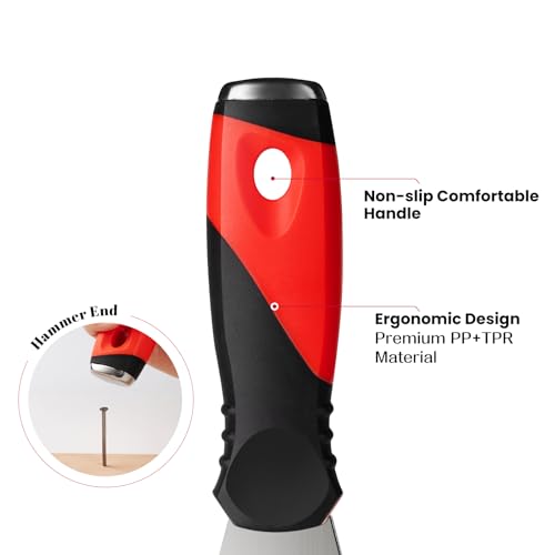 Mister Rui Putty Knife, 2 Pack Paint Scraper, 13 in 1 Putty Knife Multi Fuctional, Stainless Steel Metal Scraper, Spackle Knife with Hammer End, Razor Blade Paint Scraper Tool by Mister Rui - Image 7