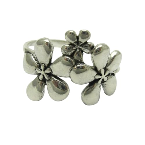 Bague en argent massif 925 Fleur anneau femme tendance Empress