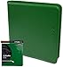 BCW Z-Folio LX Zipper Portfolio - Premium Green Leatherette 12-Pocket Playset Album - Secure Zipper - 480 Card Capacity - Card Collector's Dream - Card Organizer - Trading Card Storage