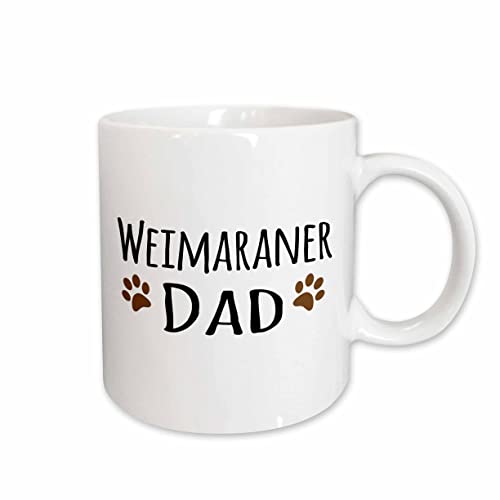 3dRose Weimaraner Dog Dad - Doggie by breed - muddy brown paw 11oz Mug